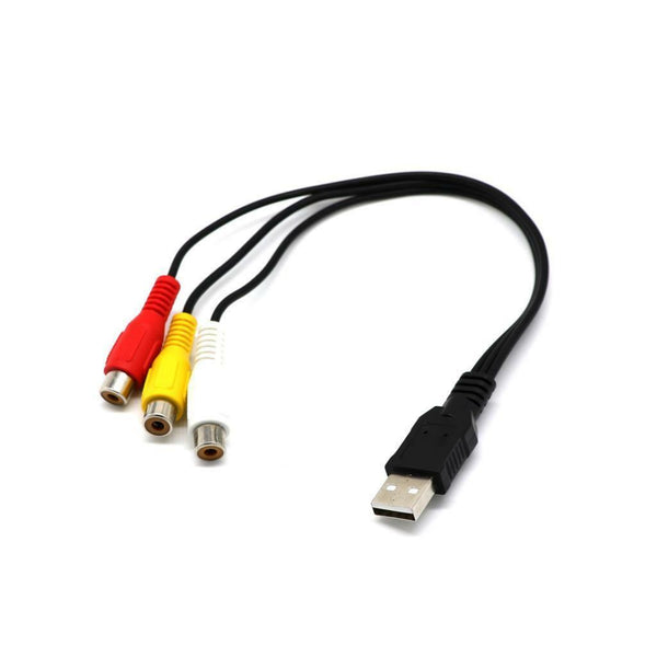 USB to 3 RCA Video AV A/V Cable for HDTV TV Television Splitter Adapter