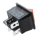 16A/250VAC 20A/125VAC Red Indicator Light 4 Pin ON/OFF DPST Rocker Switch 2 B1J6