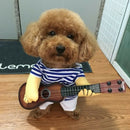 Puppy Dog Fun Play Guitar Blue Stripe Sweater with Short Romper Jumpsuit L