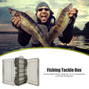 Double Sided Fishing Tackle Box 12 Compartments Bait Lure Hook Box (Black)