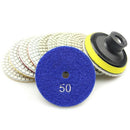 3 In.10 Pcs Diamond Flexible Wet Polishing Disc 1 Pcs M10 Holder For Marble G6O4