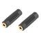 2pcs 3.5mm Jack Female to Female Audio Coupler Adapter Converter Connector