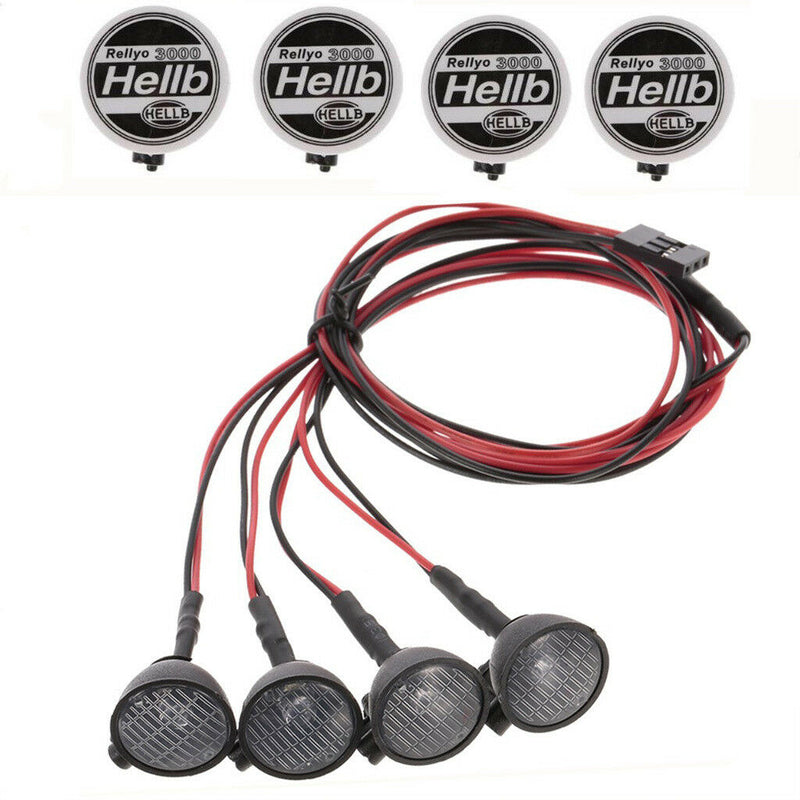 4 LED Light Kit White for 1/10  Redcat Rc4wd Axial Scx10 D90 D110 Car