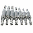 7pcs 1/4 Inch Hex Shank Self Centering Hinge Drill Bits + 1pc 105 Degree Ri