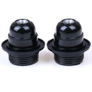 2PCS Black Period Style Screw E27 LED Light Bulb Lamp Holder Base Socket FT