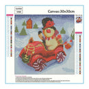 5D DIY Full Drill Diamond Painting Snowman Car Cross Stitch Embroidery Kits