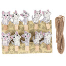 10 pcs/ lot Cute Cheese meow Wooden Paper Clips / Small Craft Photo PegsJC!E