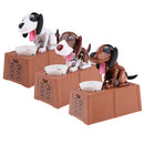 Brown&Black Dog Eating Coins Machine Piggy Bank Money Saving Box Container