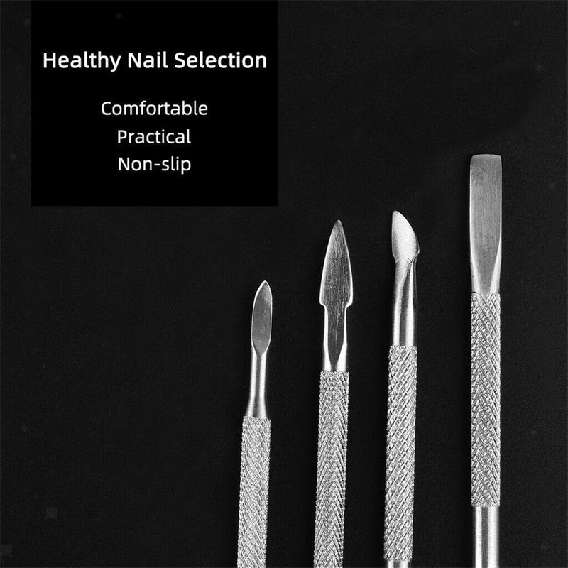 4Pcs Cuticle Pusher Nail Dead Hard Skin Callus Trimmer Remover Cleaner Set