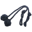 Hand Knitting Curtain Rope Tiebacks Rural Cotton Tie (One Pair, Navy)
