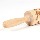 Butterfly Pattern Christmas Embossing Rolling Pin Baking Dough Cake Roller