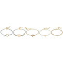 5pcs/set Heart Tree Shell Hand Chain Women Adjustable Bracelet Jewelry Gift