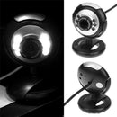 0.3MP HD Webcam with Built-in Microphone 6 LED Night Vision USB Web Camera