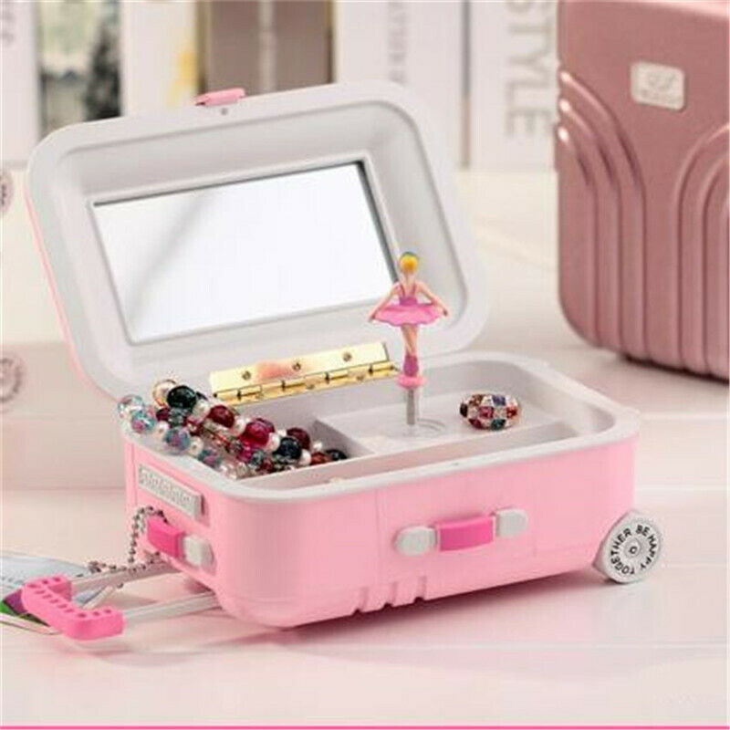 Unique Luggage Music Box Kids Musical Jewellery Box with Romantic Ballerin
