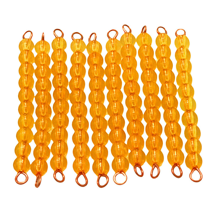 Montessori 10 Pieces 8.5cm/3.34inch Ten-beads Bar Kids Early Learn 1-100 Numbers