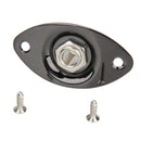 Electric Bass Guitar Jack 1/4 Output Input Socket with Oval Plate (Black) A