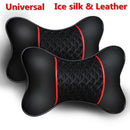 2Pcs Car Headrest PU Leather Pillows Head Neck Rest Cushion Support Seat Acces