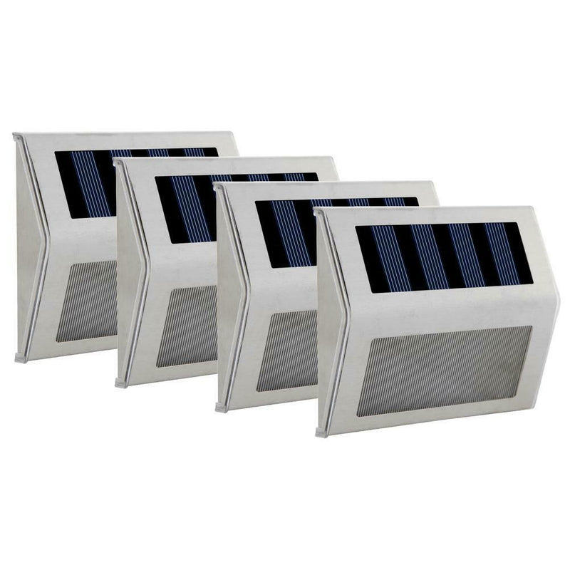 4pcs Stainless Steel 6LED Solar Stair Light Outdoor Garden Path Street Lamp A