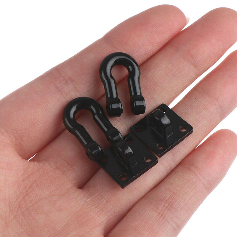 2Pcs/pair RC Car Metal Trailer Shackle Rescue Tow Hook for 1/10 RC Crawler JR