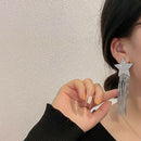 Trendy Elegant Crystal Star Long Tassel Stud Earrings Dangle Drop Jewelry Gift