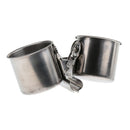Bird Cage Coop Food Water Feeding Double Cups Bowl With Clip Stainless Steel