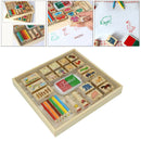 Kids Wooden Stamp Set Arts and Crafts Set for DIY Scrapbooking Card Making
