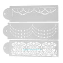 3pcs Plastic Cake Stencils Fondant Baking Decorating Moulds DIY Household Tool