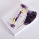 Amethyst Facial Roller Scraping Tool Set Facial Neck Massage Natural Stone