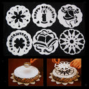 6pcs Plastic Round Cake Stencils Cookie Fondant Mold Christmas Baking Decor