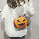 Cartoon Cute Pumpkin PU Leather Women Chain Shoulder Crossbody Bag (Yellow) SN9F