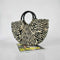 New Women round bucket semicircle straw bag handmade net color woven basket U1D9