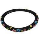 Flannelette Steering Wheel Cover with Multicolor Flowers