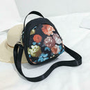 Print Shoulder Messenger Handbags Nylon Women Small Crossbody Bags (Rose)