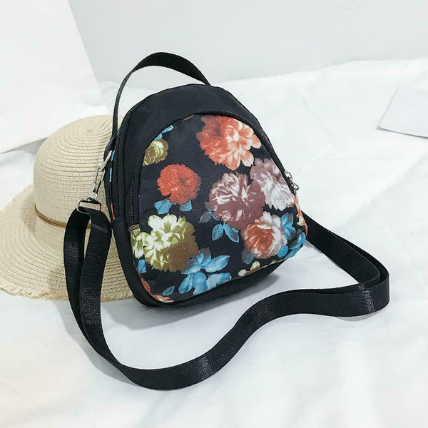 Print Shoulder Messenger Handbags Nylon Women Small Crossbody Bags (Rose)