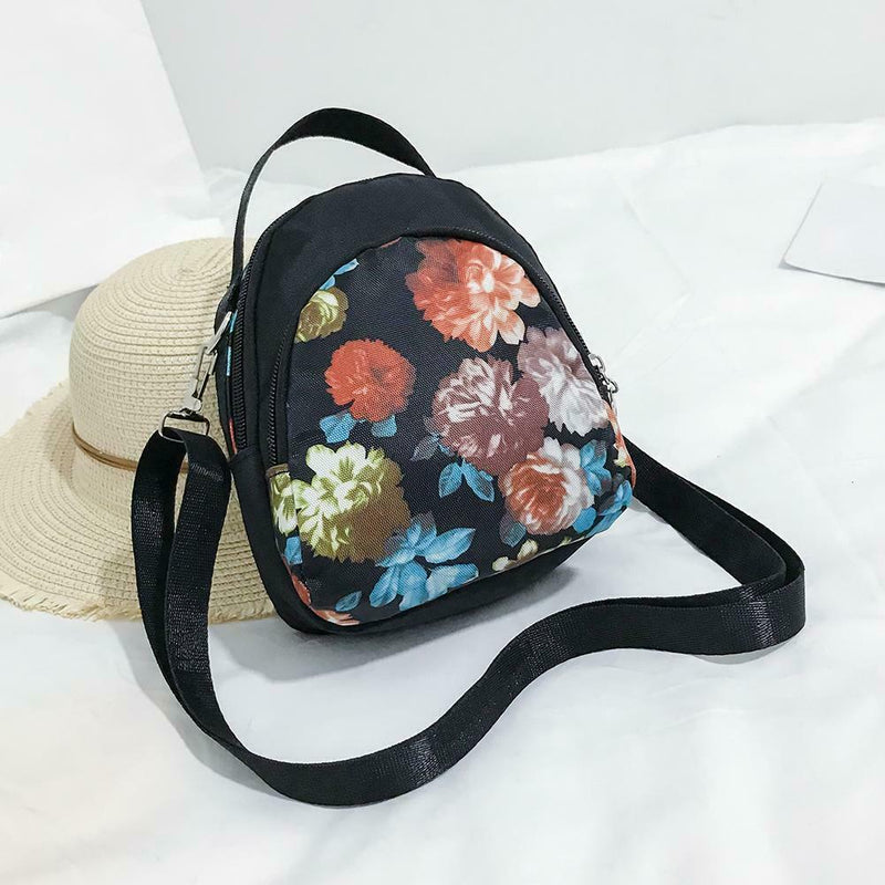 Print Shoulder Messenger Handbags Nylon Women Small Crossbody Bags (Rose)