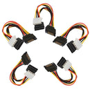 5pcs 15Pin SATA Male to 4Pin IDE Molex Female + SATA Female Power Cable