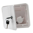 White Gravity City Water Inlet Fill Dish Hatch Lock RV Trailer