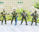 Military Playset Special Force Action Figures Kids Toys Plastic 9cm SoldierMen3C