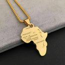 Men Charm Metal .African Africa Map Pendant Necklace Alloy Chain Gift