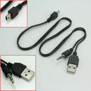 Portable Black Audio Cable Mini 5Pin 5P to USB Male 3.5mm AUX Charging Cord