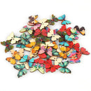 50X Mixed Color Butterfly Insect Wooden Buttons 2 Holes Scrapbook GwJ Gw