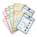 12pcs Reusable Dry Erase Pockets Ticket Holder Assorted Colors 10x14 inch