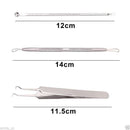 3Pcs Stainless Blackhead Facial Spot Pimple Remover Extractor Tool Comedone