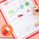 1 Set A4 Wipe Clean Pockets Drawing Writing Colouring Erase Dry Paper Marke K5D0