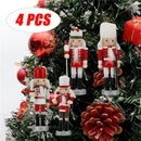 4PCS Christmas Decoration Wooden Tree Hanging Nutcracker Puppet Ornament New Hn