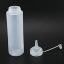 1X Clear White Plastic Squeeze Sauce Ketchup Cruet Oil Bottles 8oZ W7U2