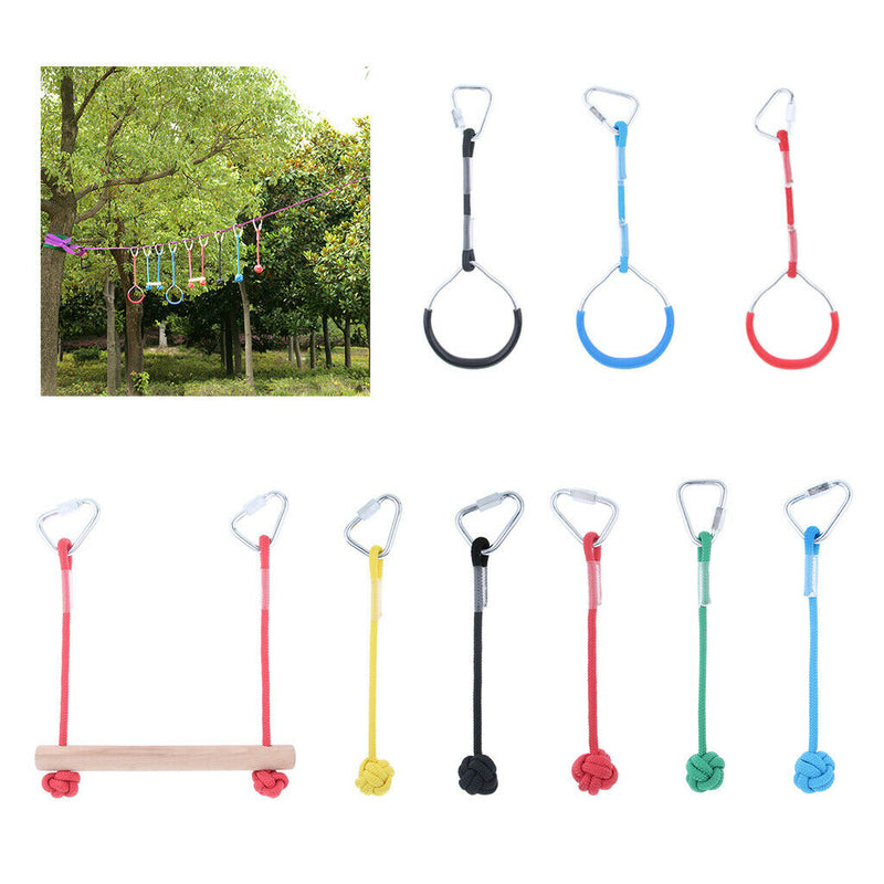 Heavy Duty Iron Playground Kids Gymnastic Rings Black