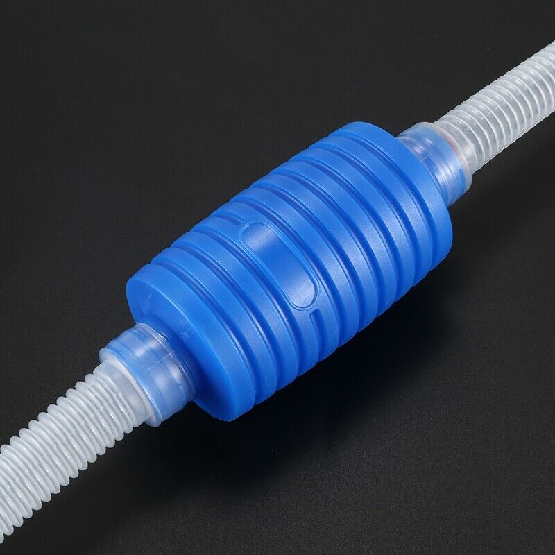 Aquarium Water Change Clean Gravel Siphon Pump Vacuum Pipe, Clear/Blue