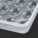 Covered Egg Holder for Refrigerator, 24 Eggs, Clear, Plastic:white