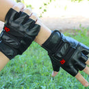 Men's Soft PU Leather Driving Motorcycle Biker Fingerless Gift Gloves F3M0